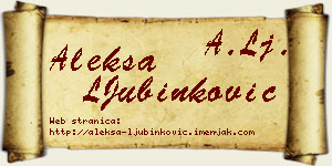 Aleksa LJubinković vizit kartica